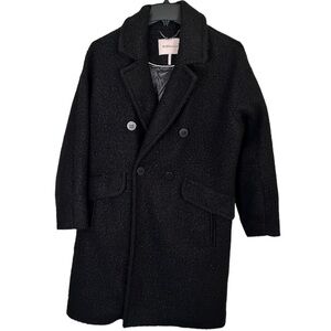 BCBG 1x Plus Size Women Black Tweed Boucle longline Coat